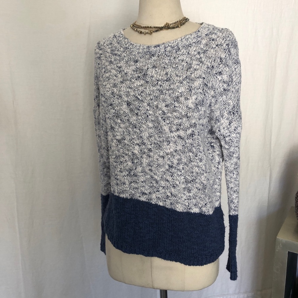 Vince Sweater Linen cotton blend marbled two tone pullover size S